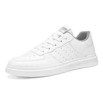 Summer New Men s Board Shoes Solid Color Fashion Trendy Shoes Breathable and Versatile Style White Shoes 41 бежевый