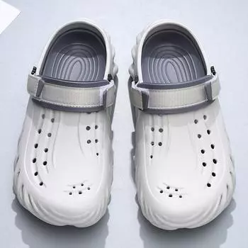 Summer new men s casual hole shoes platform non-slip eva fashion round head indoor and outdoor beach bag head sandals 40