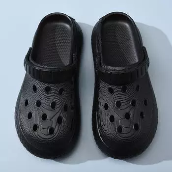 Summer new men s casual hole shoes platform non-slip eva fashion round head indoor and outdoor beach bag head sandals 36-37 чёрный