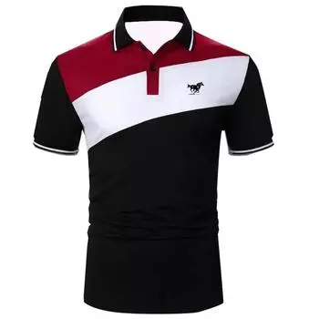Летняя новая мужская модная дышащая рубашка поло с коротким рукавом и лацканами, деловая повседневная рубашка поло, быстросохнущая футболка, мужская одежда S белый