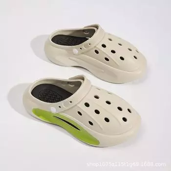 Summer new men s hole shoes couple wear non-slip wear-resistant sports lightweight beach bag head cool slippers 36-37 хаки