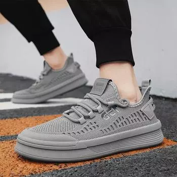 Summer new men s low-top breathable fly-woven tide shoes hollow sports running cloth shoes fashion casual shoes men 39