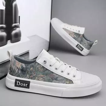 Summer new men s round head low-top canvas board shoes Korean version breathable casual fashion youth tide shoes 39