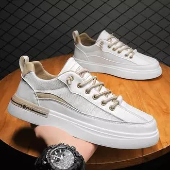 Summer new men s shoes fashion mesh breathable casual sports board shoes youth platform versatile trend skateboard shoes 39