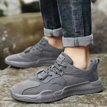 Summer new men s shoes student campus fashion versatile trend comfortable soft sole non-slip wear-resistant outdoor hiking shoes 39 хаки