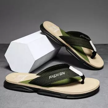 Summer new men s shoes trendy soft-soled flip-flops teenagers outdoor non-slip and deodorant casual sandals tide sandals 39 зелёный