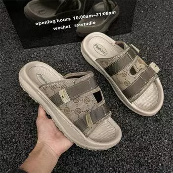 Summer New Men s Slippers Summer Wear Sandals Men s Trendy Casual Beach Shoes 371214-J 38 белый