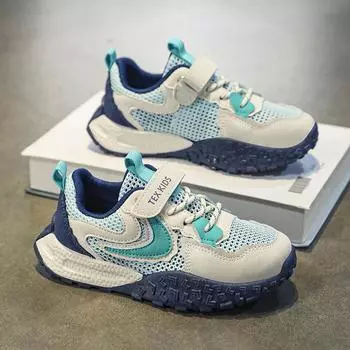 Summer new middle-aged and older children s large mesh breathable thin sports shoes, the same for men and women, sports and leisure Velcro classmates 28