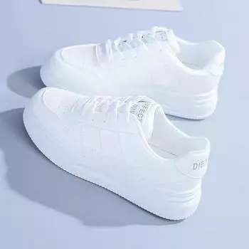 Summer new muffin sole women s shoes women s breathable street shooting board shoes platform white shoes 35