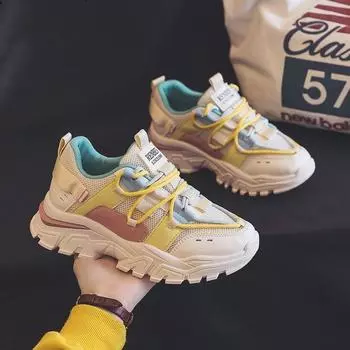 Летние новые кроссовки Muffin с толстой подошвой, подходящие по цвету, для папы, женские модные уличные кроссовки для повседневной носки, оптовая продажа 35