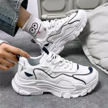 Новые летние кроссовки на платформе, женские по цвету легкие женские повседневные спортивные туфли на шнуровке для папы 35