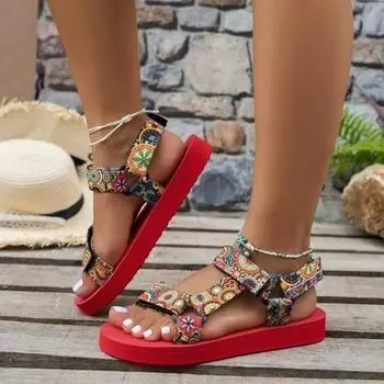 Summer new platform sandals foreign trade large size European and American fashion beach sandals women s lightweight spot platform sandals 36 красный