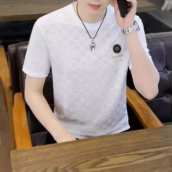 Летняя новая быстросохнущая мужская футболка, модная, для молодежи и среднего возраста, облегающая, с коротким рукавом, тонкая низ рубашки M