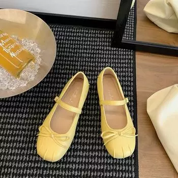 Summer new retro ballet gentle soft flat Mary Jane shoes round head shallow mouth single 35