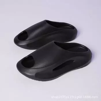 Summer new slippers men s casual outer slippers non-slip thick-bottomed casual beach sandals 36-37 чёрный