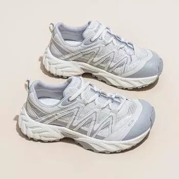 Summer new sports breathable mesh ultra-light running shoes platform dad shoes mesh round head fashionable retro versatile 35 белый