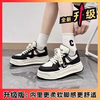 Summer new student little white shoes thick-soled heightening sports board shoes trendy street casual shoes 35