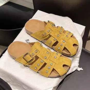 Summer new thick-soled cool slippers women s fashion fish mouth shoes large size beach shoes 36