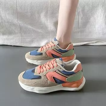 Summer new thick-soled Forrest Gump shoes female students Korean version versatile casual shoes round head running shoes women s shoes 35