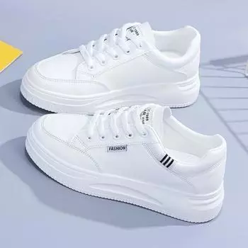 Summer new trend fashion sports shoes casual little white shoes student round head lace-up women s shoes 35