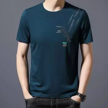 Новая летняя универсальная футболка с круглым вырезом, мужской модный пуловер с короткими рукавами, мужской повседневный тонкий топ с половиной рукавов с принтом M