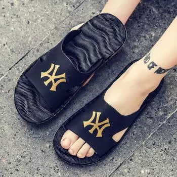 Summer new Vietnamese slippers men s non-slip deodorant beach one-word drag outdoor trend household cool slippers 46