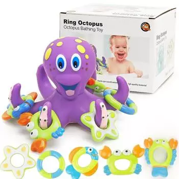 Summer New Water Toy Floating Purple Octopus Interactive Bath Toy Bath Water Children s Bathroom None