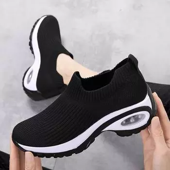 summer New Women Fashion Casual Sport Shoes Wedge Platform Sneakers Ladies Breathable Vulcanized Shoes 35