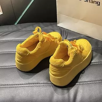 Summer new women s shoes inner height-increasing board shoes women s platform bread shoes fashionable versatile casual sports shoes 35