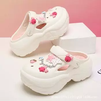 Summer new women s star decorative hole shoes platform non-slip wear-resistant fashion leisure outdoor beach bag head drag 35-36