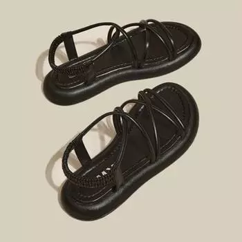 Summer new women s Thick Sole slipper Casual Cross strap Roman Sandals versatile light board shoes trendy Mujer Sandal Zapatos 35 белый