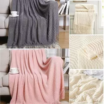 Summer Office Air Conditioning Knitted Blanket Living Room Napping Lazy Sofa Cover Carpet Luxury Leisure Travel Manta De Sof 130x172cm