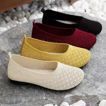 Summer old Beijing cloth shoes women s shoes mesh shoes soft-soled Doudou shoes work soft-soled shoes super soft comfortable thin shoes 36 жёлтый