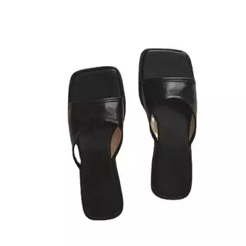 Летние женские тапочки с открытым носком, модные, без застежек, на мягкой подошве, на плоской подошве, на каблуке, высококачественные пляжные сандалии для отдыха 35