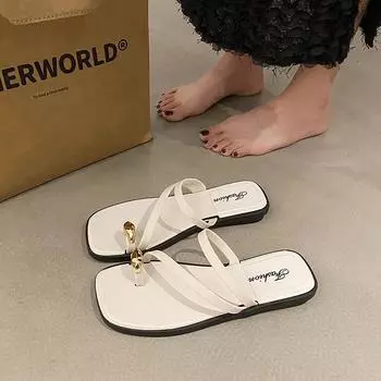 Summer out sandals women s fashion muffin bottom women s slippers strictly selected Douyin popular thick-soled cool slippers cross belt 36