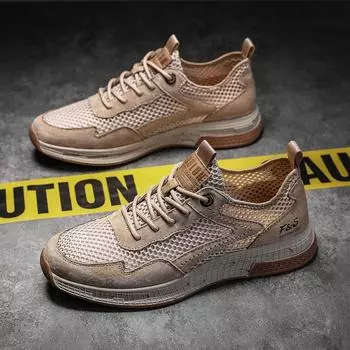 Летняя уличная дышащая тонкая сетчатая мужская обувь 2024 года, новый тренд, повседневная спортивная сетчатая обувь с мягкой подошвой 38
