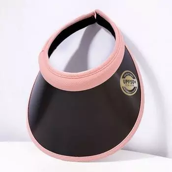 Summer Outdoor Sun Hat Exposed Top the Same Style with Wanwan South Korea Air Top Sun Hat Sunshade Sun Protection Hat Camping Outdoor Pink edge Black All yards