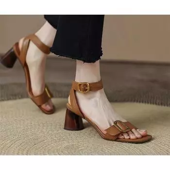 Summer Peep Toe High Heel Women Sandals Sexy Buckle Strap Ankle-wrap Ladies Sandals Club Shoes Sandals for Women Zapatos Mujer 34