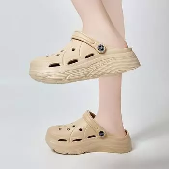 Summer Platform Sandals Women Closed Toe Wedges Sandals Woman Thick Bottom Non-slip Garden Shoes Soft Sole Sandalias Slides 36-37