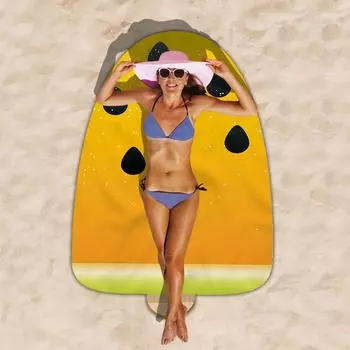 Summer Popsicle Shaped Beach Towel Rainbow Dopamine Ultra-fine Fiber Towel Fabric Beach Cushion Swimming Bath Towel Towel 150cm