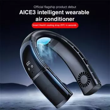 Summer Portable Hanging Neck Fan Fast Cooling USB Rechargeable Wearable Bladeless Fan Lazy Outdoor Sports Home Office Cooler