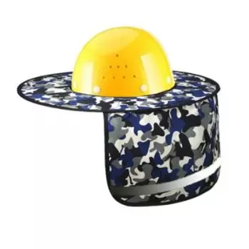 Summer Protection Cap Cover Reflective Stripe High Visibility Working Sturdy Safety Hat Sun Shade Camouflage blue