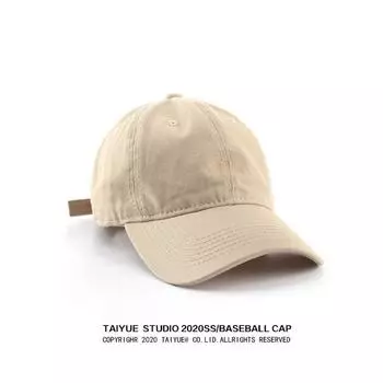 Summer Pure Color Japanese Baseball Cap Ins Men and Women Black Korean Style Soft Top Peak Cap Tide Beige Adjustable