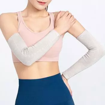 Summer Pure Cotton Arm Sleeve Oversleeves Wrist Protector Elbow Pads Cotton Oversleeve Thin Warm Long Sleeves Extended Gloves Skin color S