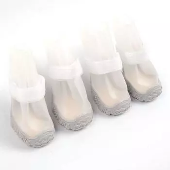 Summer Rainwater Proof Puppy Dog Shoes Waterproof Shoes All Year Round Pet Shoes Schnauzer Chihuahua Teddy Bichon Non Slip Grey No. 1