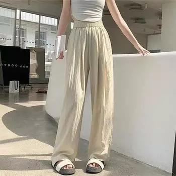 Summer Relax Fit Широкие летние брюки со складками, тонкие S