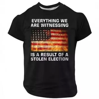 Summer Retro Casual Men s Letters 3D Printed T-shirts S