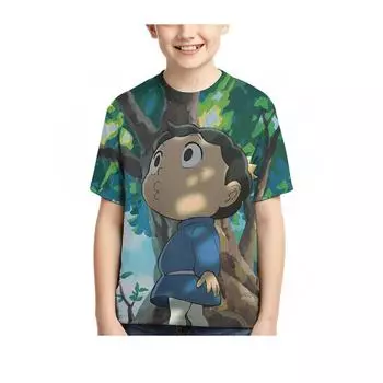 Summer Round Neck 3D Anime Print Top Fashionable and Casual Short Sleeved Children s Boy T-shirts 170