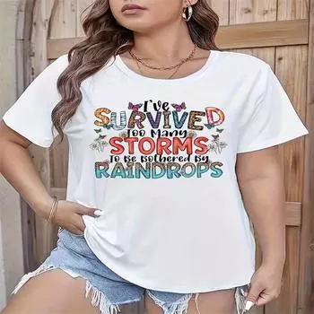 Summer Round Neck Pure Cotton T-shirt Printed Fashionable Casual Cute Short Sleeved T-shirt M