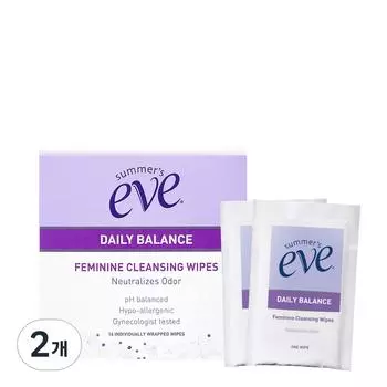 Summer s Eve Daily Balance Feminine Cleansing Wipes Cleanser 16p, 56g, 2 units